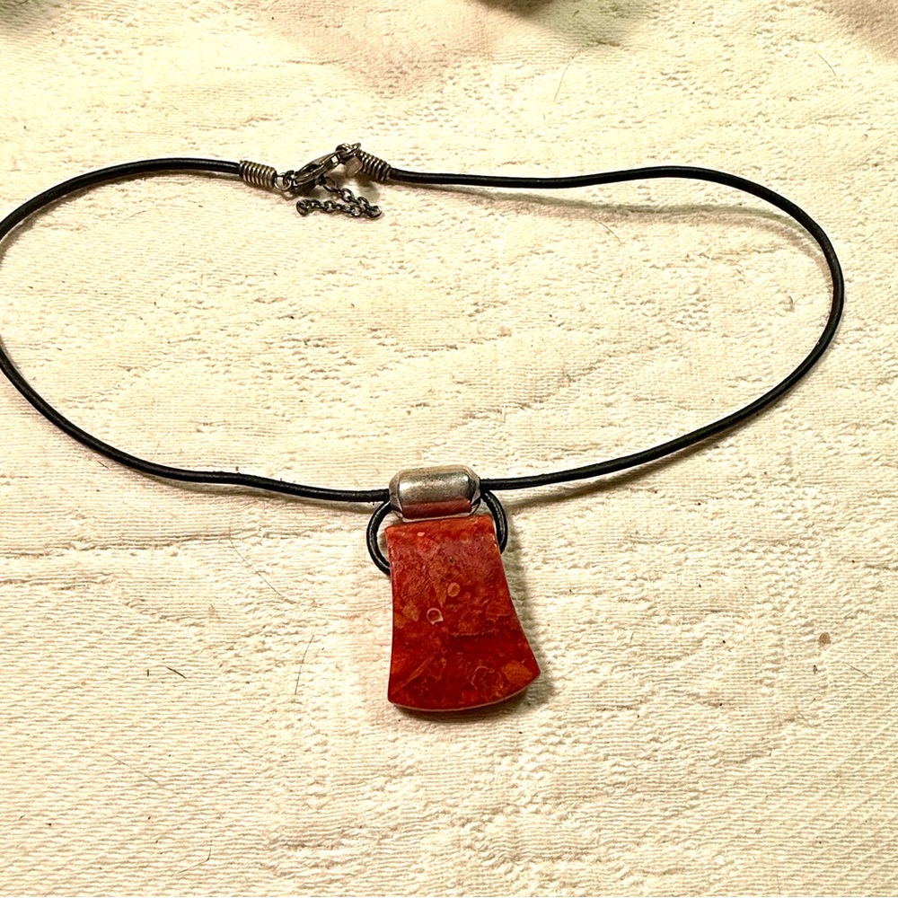 Silpada Southwest Cardinal Rule necklace 925 w sponge coral Retired